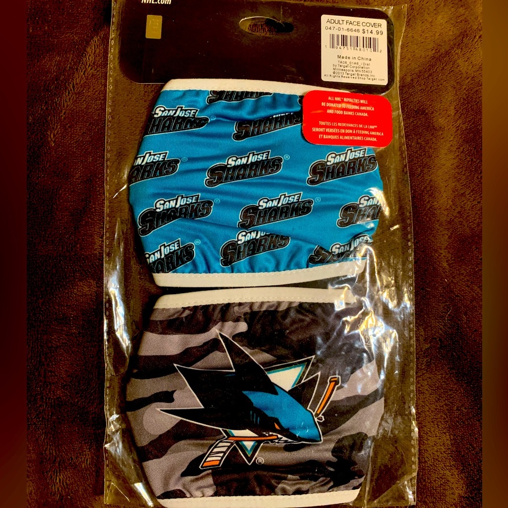 NHL Sharks Adult Mask NWT
